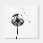 Beste wensen zwarte dandelion Magnet (Voorkant)