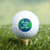 Beste Wereld Aangepaste Titel Script Globe Golfballen (Insitu Shirt)