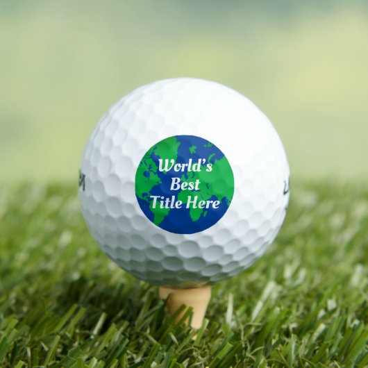 Beste Wereld Aangepaste Titel Script Globe Golfballen (Insitu Shirt)
