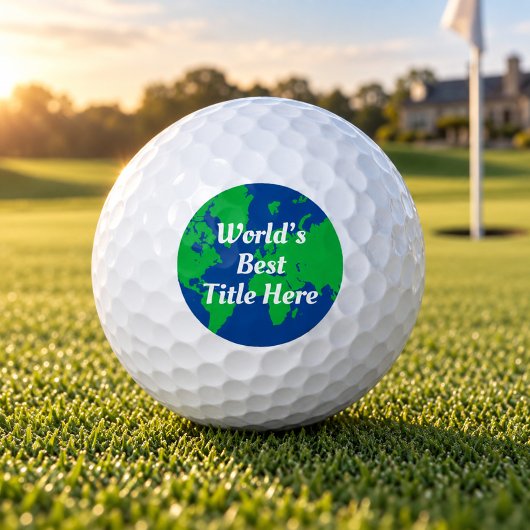 Beste Wereld Aangepaste Titel Script Globe Golfballen