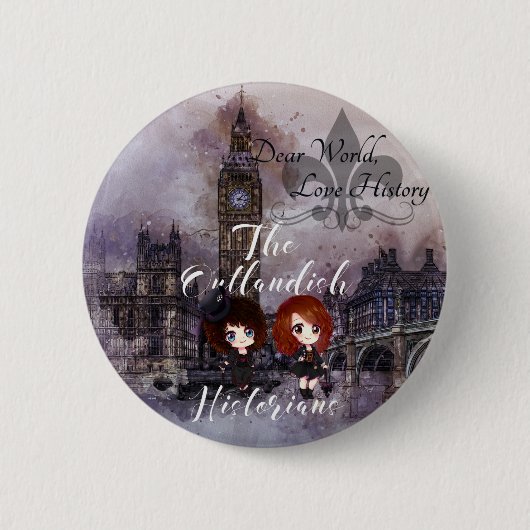 Beste wereld, liefdesgeschiedenis podiumpredikaat  ronde button 5,7 cm (Voorkant)