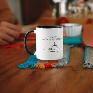 Beste wereld, mama is aan het opladen Coffee Quote Mok