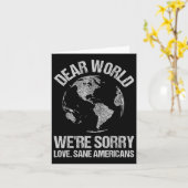 Beste wereld, sorry Wereldkaart Kaart (Gele Bloem)