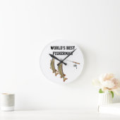 BESTE WERELD **VISHERMAN** COOL CLOCK RONDE KLOK (Huis)
