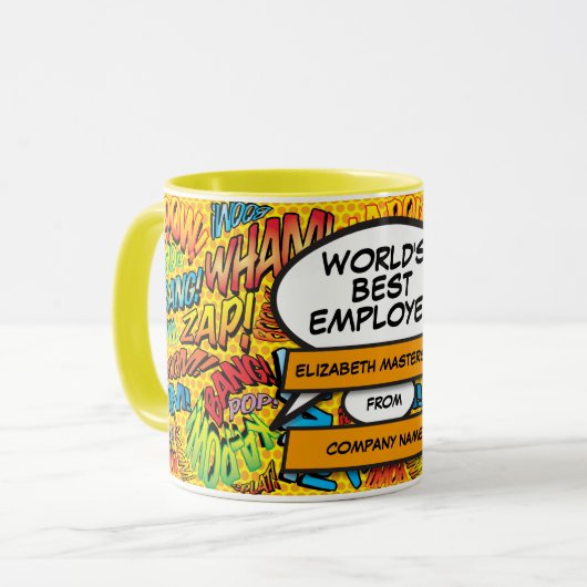 Beste Wereldmedewerker Ooit Leuk Stripsboek Mok (Voorkant links)