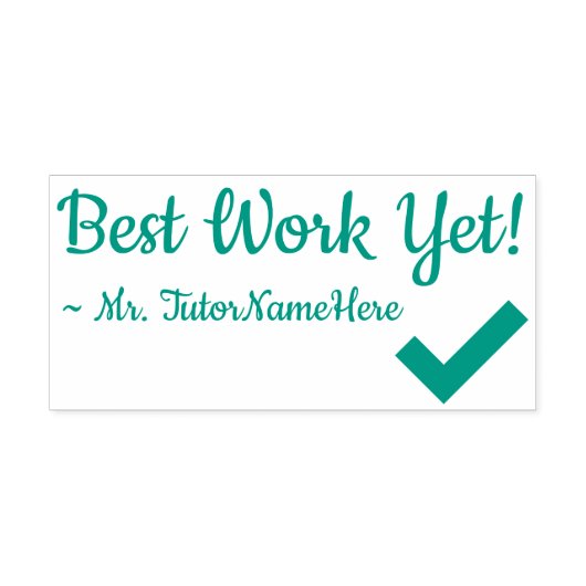 "Beste werk nog!" Rubberstempel Zelfinktende Stempel (Design)