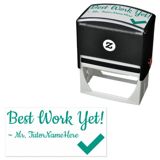 "Beste werk nog!" Rubberstempel Zelfinktende Stempel (In situ)