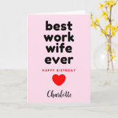 Beste werk Vrouw Happy Birthday Kaart (Gele Bloem)