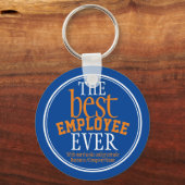 Beste werknemer ooit Typografie Blue Sleutelhanger (Voorkant)