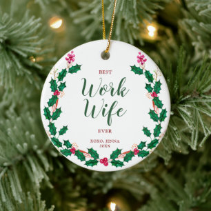 Beste werkvrouw ooit Medewerker Gepersonaliseerde  Keramisch Ornament