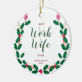 Beste werkvrouw ooit Medewerker Gepersonaliseerde  Keramisch Ornament (Links)