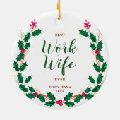 Beste werkvrouw ooit Medewerker Gepersonaliseerde  Keramisch Ornament (Achterkant)