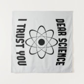 Beste wetenschap, ik vertrouw je, grappige natuurk wandkleed (Voorkant (horizontaal))