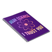 Beste wetenschap, ik vertrouw je, grappige wetensc notitieboek (Rechterzijde)