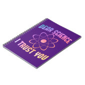 Beste wetenschap, ik vertrouw je, grappige wetensc notitieboek (Linkerzijde)