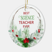 Beste Wetenschapsdocent Floral Wreath Lijst Keramisch Ornament (Links)