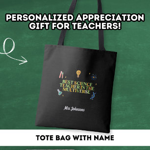 Beste wetenschapsleraar dank je geschenk school op tote bag