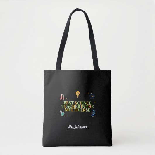 Beste Wetenschapsleraar Dank u Gift School Custom Tote Bag (Voorkant)