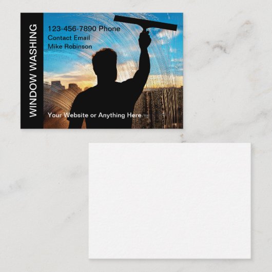 Beste Window Washing Theme Visitekaartjes (Voorkant / Achterkant)