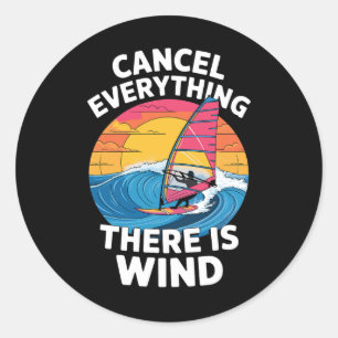 Beste windsurfing kunst voor mannen vrouwen windsu ronde sticker