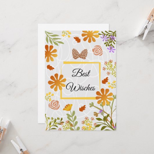 Beste Wishes  Kaart (Voorkant / Achterkant in situ)