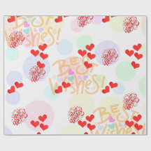 Beste Wishes Wrapping Paper - Hearts & Pastels Gif