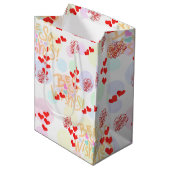 Beste Wishes Wrapping Paper - Hearts & Pastels Gif Medium Cadeauzakje (Voorkant Gekanteld)