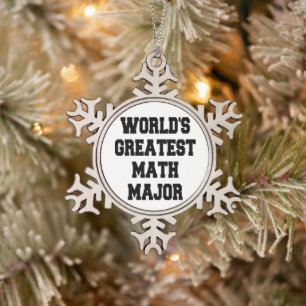 Beste Wiskunde Hoofdvak in de Wereld Tin Sneeuwvlok Ornament