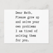 Beste wiskunde lost uw eigen problemen op briefkaart (Voorkant)