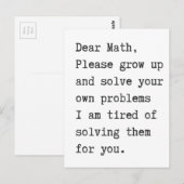 Beste wiskunde lost uw eigen problemen op briefkaart (Voorkant / Achterkant)