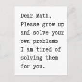 Beste wiskunde lost uw eigen problemen op briefkaart (Voorkant)