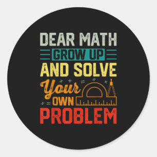 Beste Wiskunde opgroeien Grappig Probleem oplossen Ronde Sticker