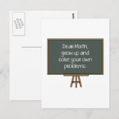 Beste Wiskunde, volwassen worden en je eigen probl Briefkaart (Voorkant / Achterkant)