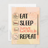 Beste wiskundeleraar redt de wereld. Bedankcadeau Briefkaart (Voorkant / Achterkant)