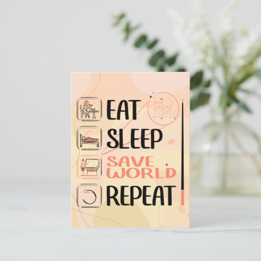 Beste wiskundeleraar redt de wereld. Bedankcadeau Briefkaart (Staand voorkant)