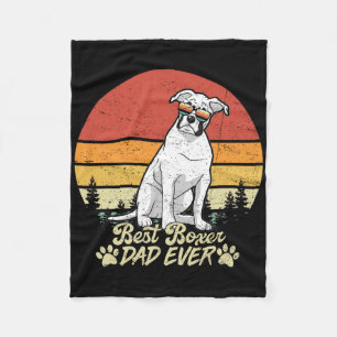 Beste witte bokser vader ooit retro hondenvader fleece deken