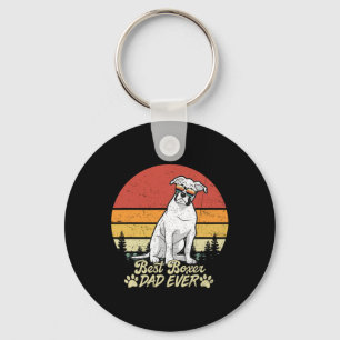 Beste witte Boxer-papa ooit vintage retro honden v Sleutelhanger