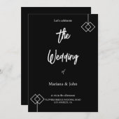 Beste Witte en Zwarte Eenvoudige formele Chic brui Kaart (Voorkant / Achterkant)