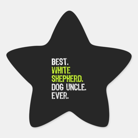 Beste witte herder hond oom ooit ster sticker (Voorkant)