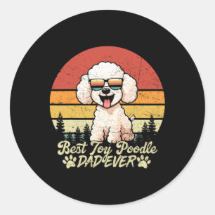 Beste Witte Speelgoed Poedel Papa Ooit Dog Father Ronde Sticker