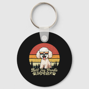 Beste witte Toy Poodle-papa ooit Retro honden vade Sleutelhanger