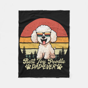 Beste witte Toy Poodle-papa ooit Vintage honden va Fleece Deken