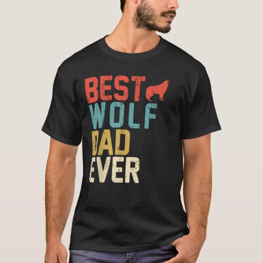 Beste WOLF vader ooit retro T-shirt (Voorkant)