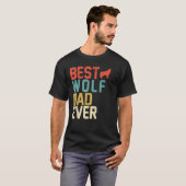 Beste WOLF vader ooit retro T-shirt (Voorkant volledig)