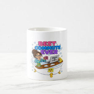 Beste woon-werkverkeer ooit Grappig 'Werken vanuit Koffiemok