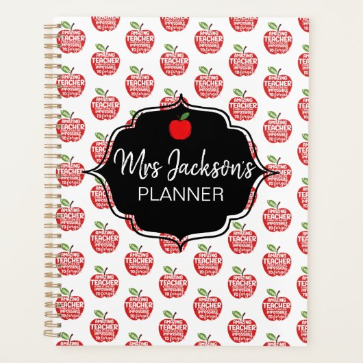 beste woordwolk van leerkracht Red Apple bedankt Planner (Voorkant)