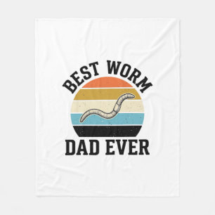 Beste Worm Papa Ooit Vintage Worm Shirt Ontwerp_1 Fleece Deken