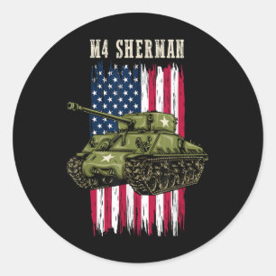 Beste WW2 Tank M4 Sherman Een WWII Army Tank voor  Ronde Sticker