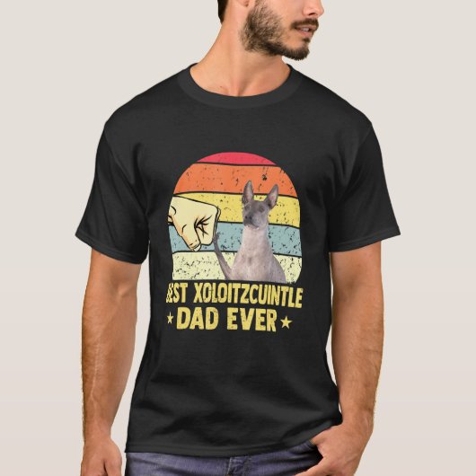 Beste Xoloitzcuintle vader ooit Retro vader T-shirt (Voorkant)