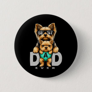Beste Yorkie-papa Schattige Yorkshire Terrier Vade Ronde Button 5,7 Cm